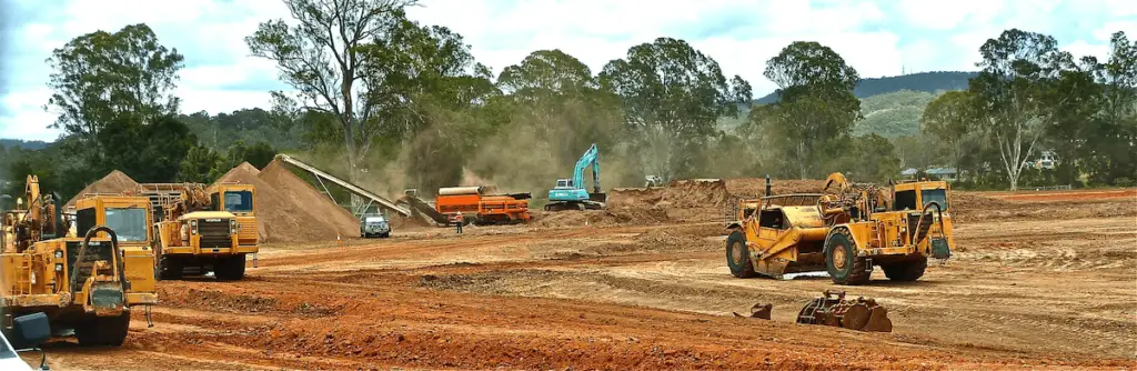 Bulldozers destroying natural habitat
