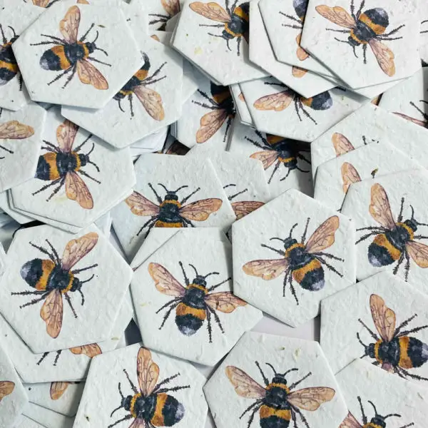 Plantable-Seed-Paper-Hexagons-White-Tailed-Bumblebee-Raw-1