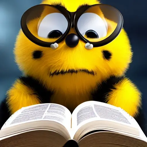 Read about Bees - A Cartoon Bee Reading a Book