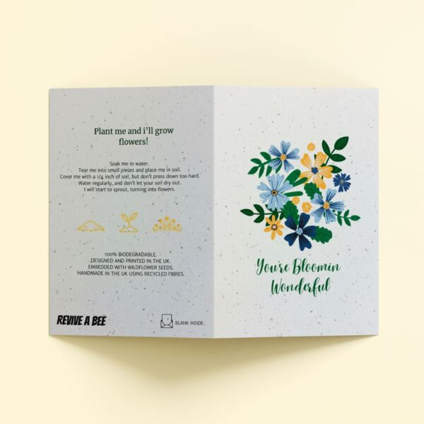 Bloomin Wonderful plantable seed paper card