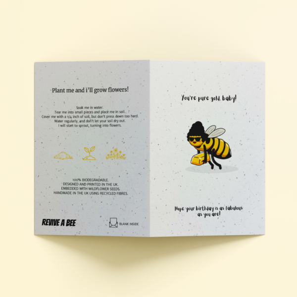 Plantable Card - Bee Gold